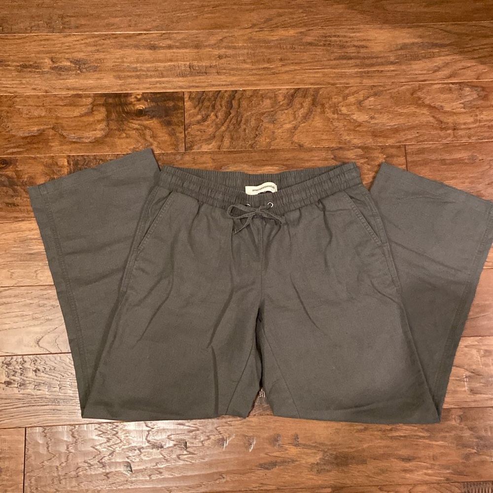 Wide Leg Linen Cotton Blend Wide-Leg Pant